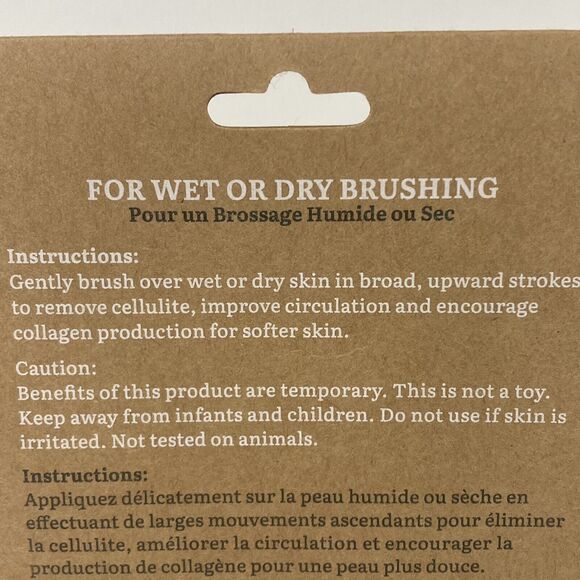 Ecopro - Natural Wood Dry Body Brush - Round - Canvas Strap - GHA-4330 - New! - Picture 8 of 12